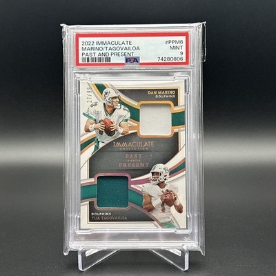 2022 Panini Immaculate Past And Present Dan Marino And Tua Tagovailoa /99 PSA 9
