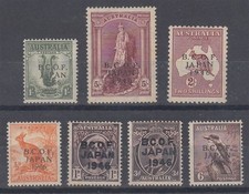 AUSTRALIA 1946 B.C.O.F. OCCUPATION OF JAPAN SET (x7) MINT MNH (ID:131/D66797)