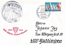 Schiffspost Ketch URANIA Segelschulschiff Niederl. Marine Kieler Woche 1982