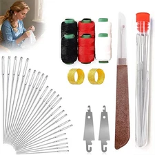 37PC Complete Sewing Kit - Big Eye Steel Sewing Needles Kit Stainless Steel