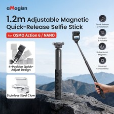 aMagisn for DJI OSMO Action 6 / NANO Adjustable 1.2-Meter Selfie Stick Accessory