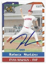 RYAN MADSON Autographed Signed 2004 Batavia card Philadelphia Phillies COA