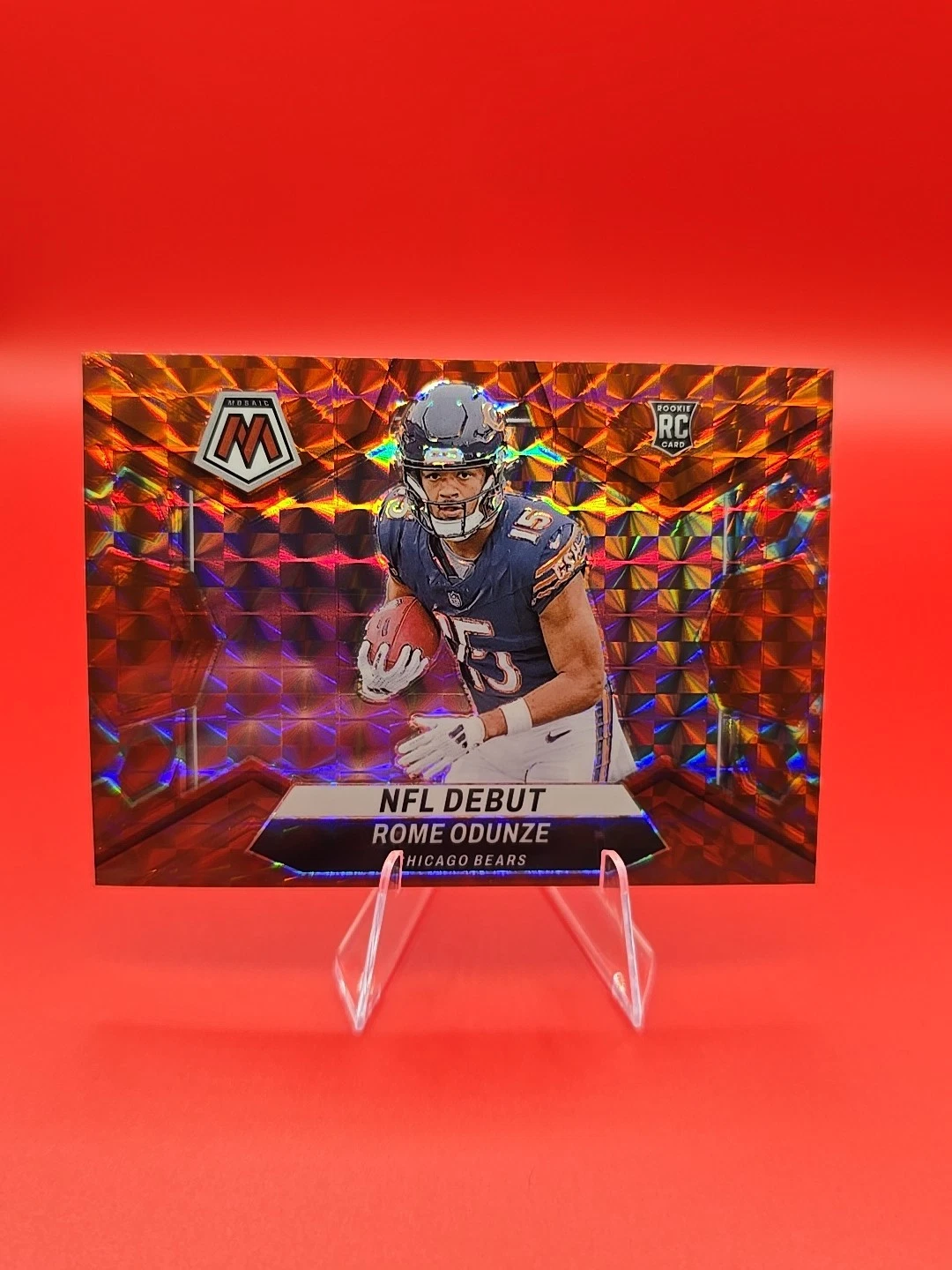 2024 Panini Mosaic #281 NFL DEBUT  Rome Odunze Red Camo