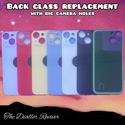 Für iPhone 14 Plus - alle Farben - Rückseite Glas Ersatz mit großem Kameraloch