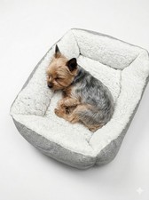 Dog Bed Gray/White 20x16x6inch Washable Medium Dog