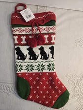 NWT KNIT DOG DOGGY PUPPY KNIT CHRISTMAS STOCKING 18" X 9"