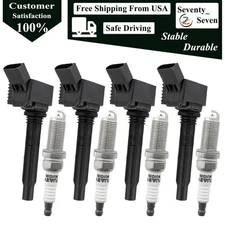 4Pcs Ignition Coil Iridium Spark Plug Kit For 2014-2017 Volkswagen Passat 1.8L