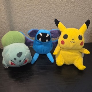 Pokémon Hasbro Applause Plush Lot Pikachu Bulbasaur Zubat Collectible 1998