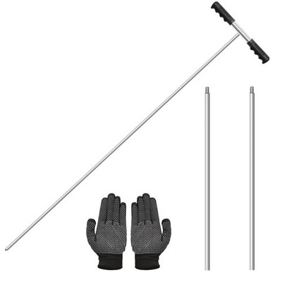 Anglekai 32-48 Inches Soil Probe Rod, Heavy Duty Metal Ground Probe Rod with ...