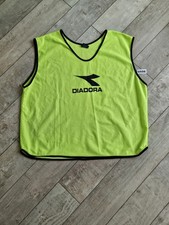 Diadora Vintage Neon Green Yellow Training Bib Vest Size Senior