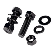 8 Sets 3/8-16 x 1-1/4" Stainless Steel Hex Head Screws Bolts with Nuts Flat Wash