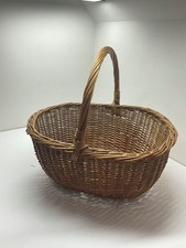 Vintage Wicker Shopping/Storage Basket large 16 inches retro picnic 