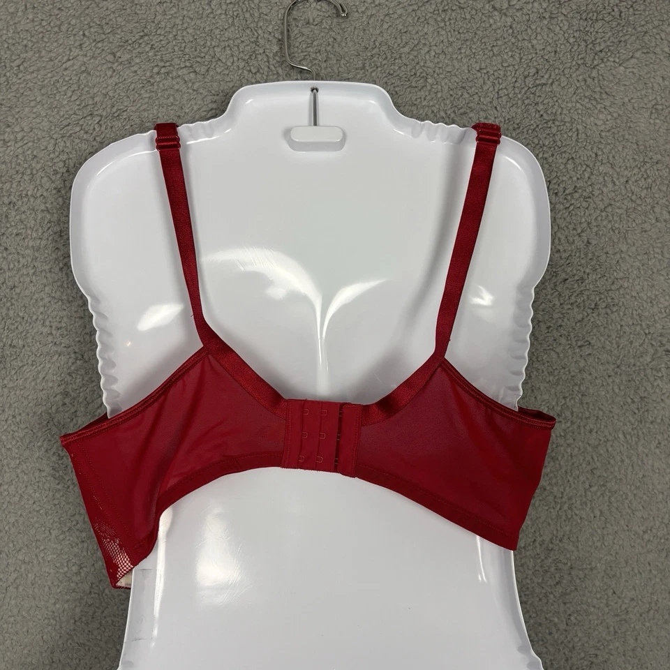 Sujetador Cacique Mujer 38DD Rojo Floral Camiseta Con Aros Encaje Ajustable Foto 3 de 4