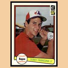 Terry Francona Rookie #627 1982 Donruss Montreal Expos Baseball Card MLB EX. rookie card picture