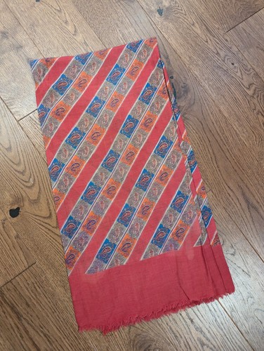 Men's Vintage Paisley Scarf, Gents 60's Wool Multicoloured Scarf Opera Cravat - Picture 9 of 9