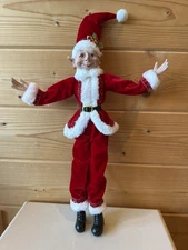 RAZ Imports 19" Posable Elf  Dressed as Santa Red White READ DESCRIPTION (1)