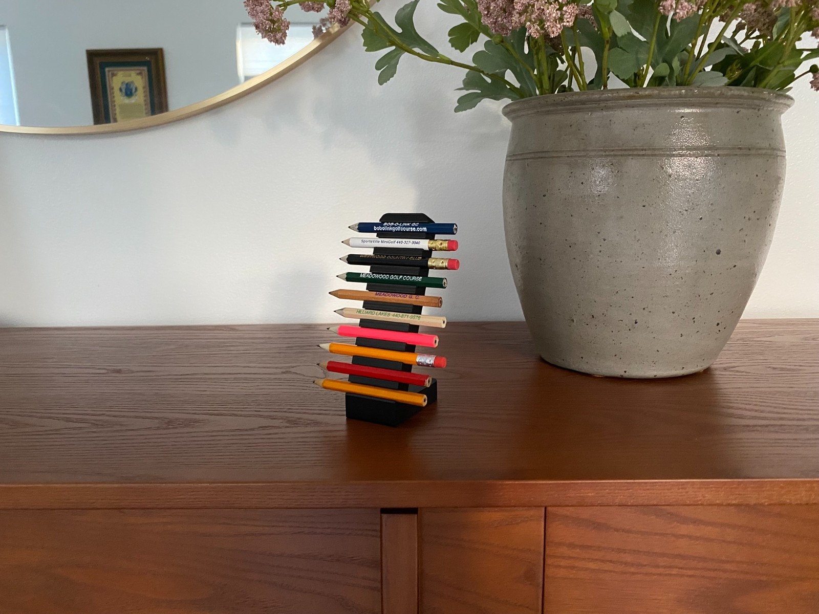 Display Stand Holds 10 Golf Pencils