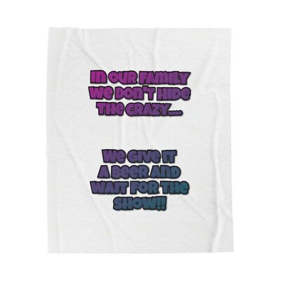 Funny Family Velveteen Plush Blanket, Cozy Throw, Gift for Home, Family
