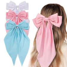 3 PCS Hair Bows for Women, Big Bow Hair Clips for Girls, Silky Satin Hair Bows C