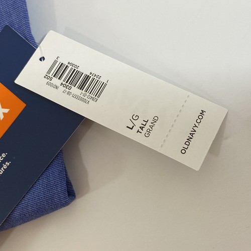 Camisa Old Navy The Classic Para Hombre Grande Alta Construida Flex Azul Cambray NUEVA - Imagen 13 de 20