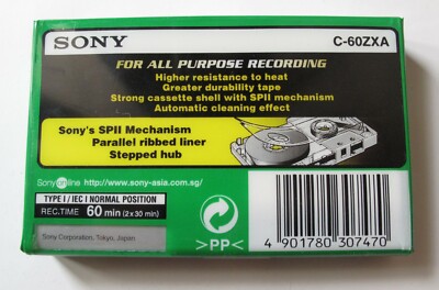 3 Sony ZX 60 Normal Position Type I Blank Audio Cassette Tape for