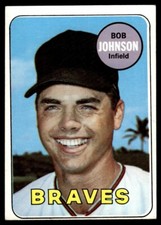 1969 Topps BOB JOHNSON #261 Atlanta BRAVES no creases