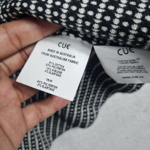 Cue Womens Mini Dress Size 8(AU) Black/White Short Sleeveless Peplum - Picture 7 of 11