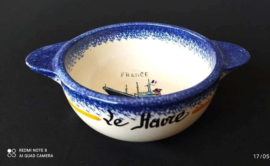 BOL EN PORCELAINE EN SOUVENIR DU PAQUEBOT "FRANCE" - Photo 2/4