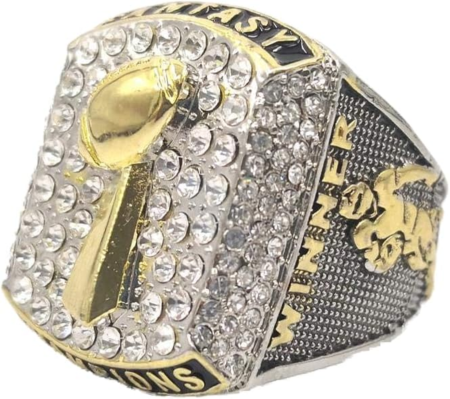 Personalized Fantasy Football Championship Silver & Gold 3D Trophies Rings Prize