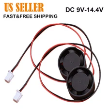 2pcs DC 12V Mini 2510 Brushless Cooling Fan 800RPM Quiet Large Air Volume Fan US