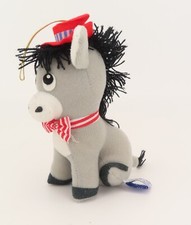 Vintage 1979 Dream Pets Plush Donkey Dakin Patriotic USA Ornament 6" High