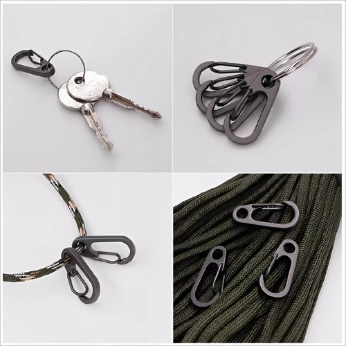 x-small Black, Silver, Grey CARABINER CLIP Key Chain SNAP HOOK 30mm long Keyring - Picture 16 of 17