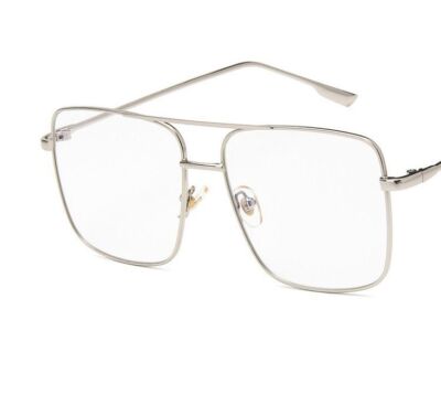 Oversized Unisex Square Grey to Tea Gradient Sunglasses With Gold Frame Gold Oversized Titanium Square Gradient Sunglasses with Gray  main image 4