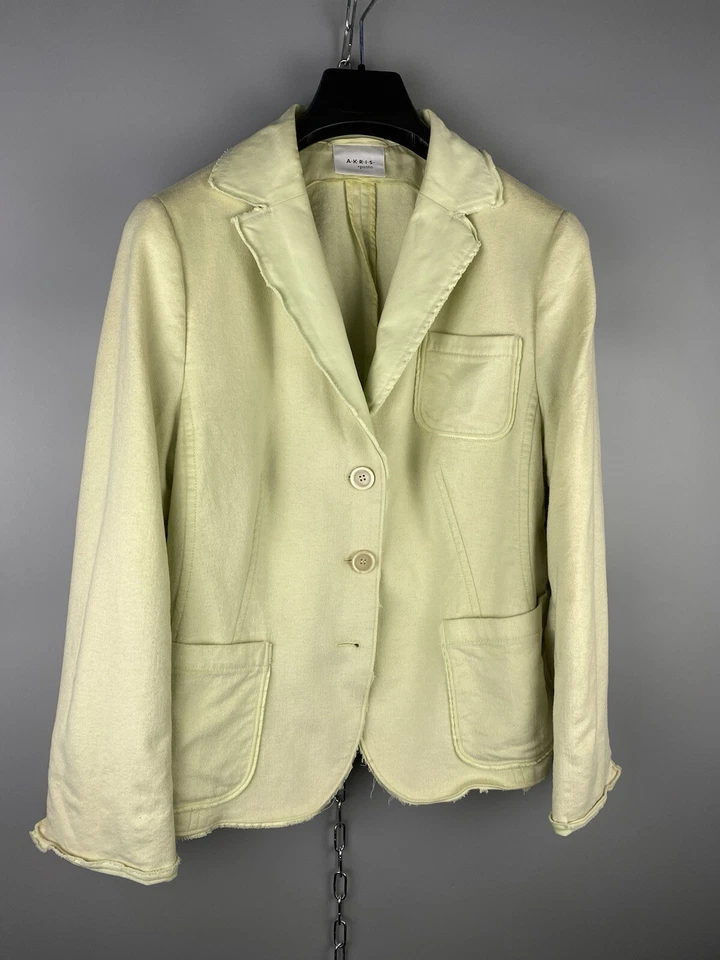 Chaqueta Blazer Informal Akris Punto Mujer Lana Angora Verde Talla US 14/L Foto 2 de 4