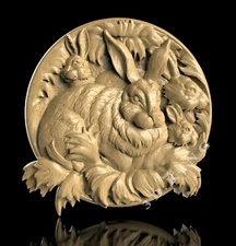 3D STL Model # RABBIT FAMILY # for CNC 3D Printer Engraver Carving Aspire Artcam