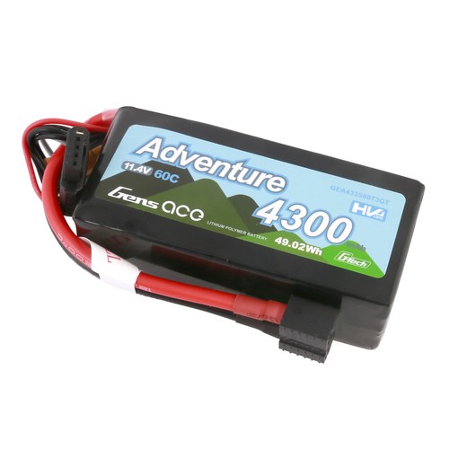 Gens Ace Adventure HV G-Tech 4300mAh 11.4V 60C 3S Lipo Battery Deans & XT60 Plug - Picture 4 of 5