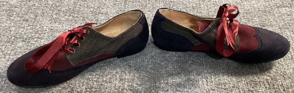 Andago Melisa Gamuza Oxford Niñas Grandes 2 UE Talla 34 Granate Rojo Negro Baile b Foto 2 de 4