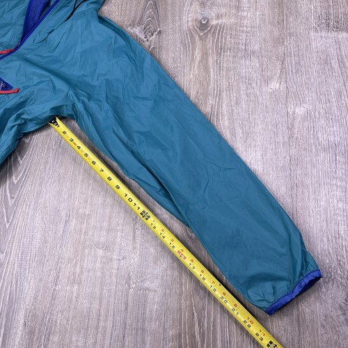VTG White Sierra Teal Green Nylon Anorak Pullover Jacket Mens Size M Medium - Picture 16 of 22