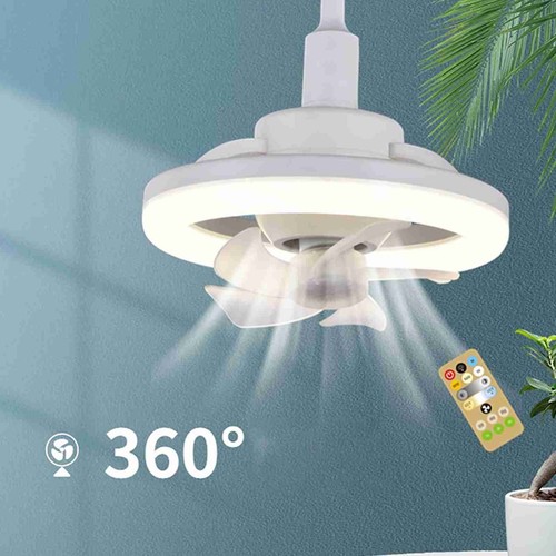 48W Ceiling Fan Light Fixture Dimmable E27 LED 3 Wind Speeds Remote - Picture 2 of 9