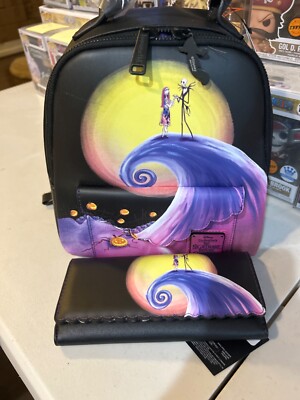 Loungefly Disney The Nightmare Before Christmas Spiral Hill Backpack  Wallet