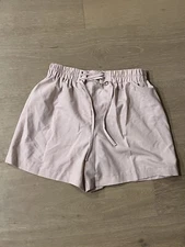 So Llinarry Womens M Pink Drawstring Cotton Shorts High Waisted Womens Size M