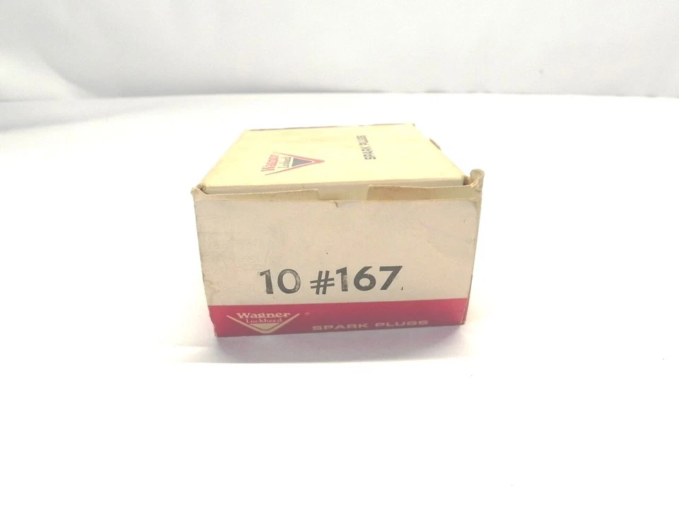 VINTAGE WAGNER BRAND SPARK PLUGS BOX OF 10 *SEALED* #167 LIGHT SURFACE RUST NOS  — 第 2/4 张图片