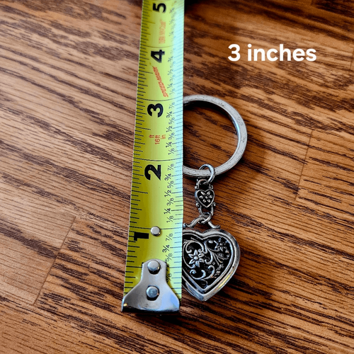 BRIGHTON Floral Filigree Puff Heart Silver Keychain - Picture 5 of 7