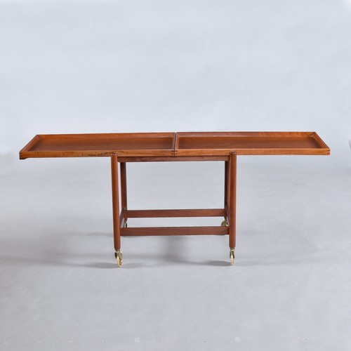 Poul Hundevad for Domus Mid Century Danish Teak Expanding Serving Bar Cart - Picture 5 of 13