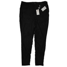 Good American GOOD LEGS FAUX SUEDE PANTS GL100T BLACK033 Size 16 Inseam 28"