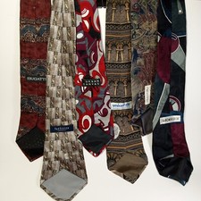 Vintage Lot Of 6 Printed Pattern Neck Ties Basic Casual Everyday Classic Office