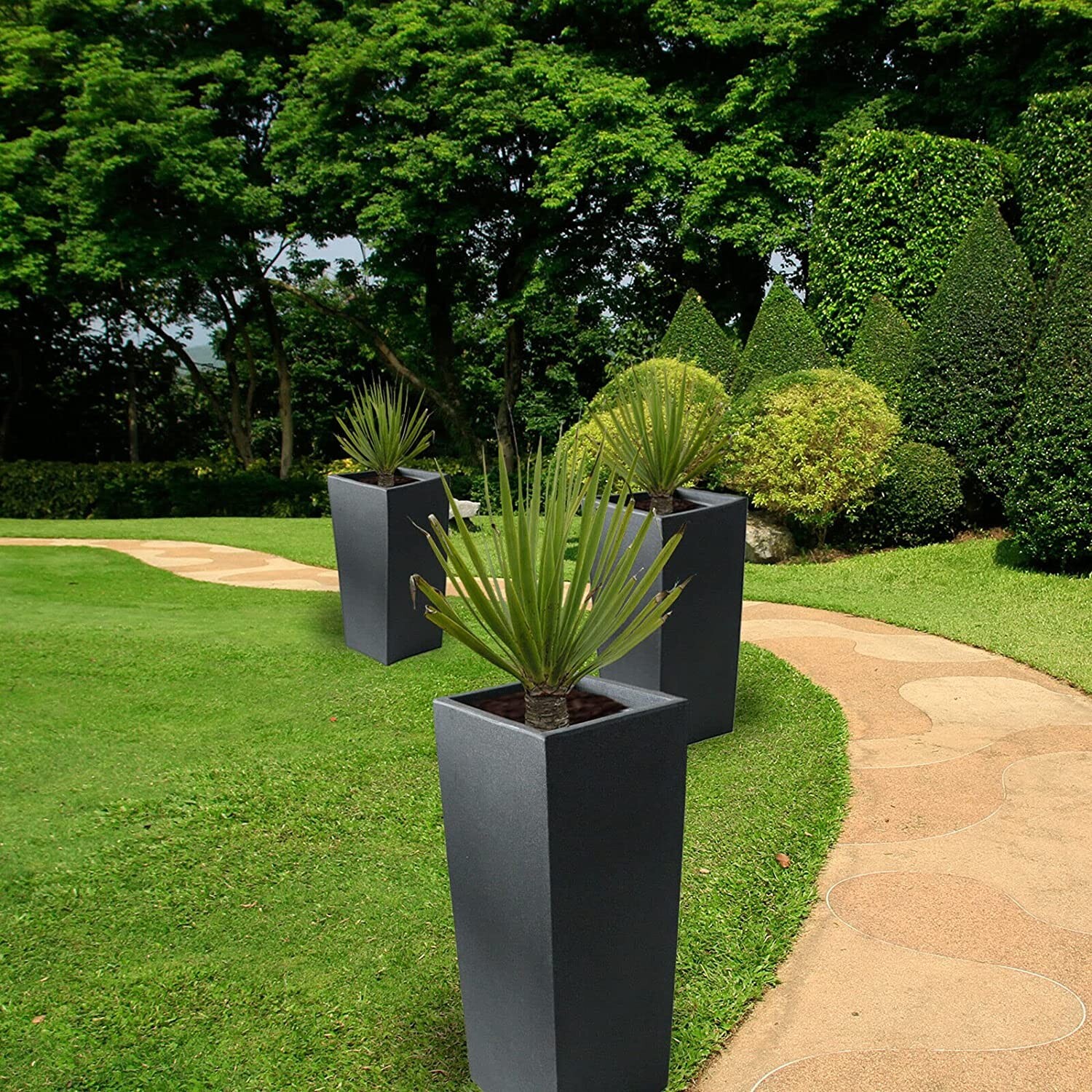 80cm ExtraTall Cubed Planter Durable Plastic Pot for Indoor/Outdoor