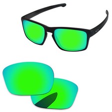 Lenslog Green Mirror Polarized Replacement Lenses For-Oakley Sliver OO9262