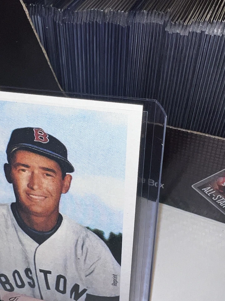 Tarjeta sorteo Ted Williams 1954 reimpresión 1989 Bowman Salón de la fama Medias Rojas de Boston ¡RARA!! Foto 3 de 4