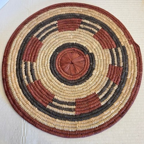 2 Afrikanische Gewebte Spule Flach Korb Kochplatte Pad Tisch/Wand Dekor Kunst - Bild 4 von 13